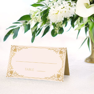 Antike Ornamente in Rosa für Vintage-Hochzeiten mi Platzkarte