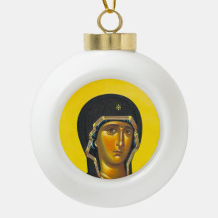 Antike Orthodoxe Ikone Keramik Kugel-Ornament