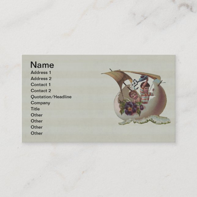 Antike Osterkarte Segeleier Kinder Visitenkarte (Vorderseite)