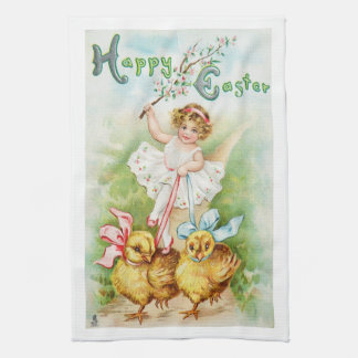 Antike Ostern-Postkarten-viktorianisches Handtuch