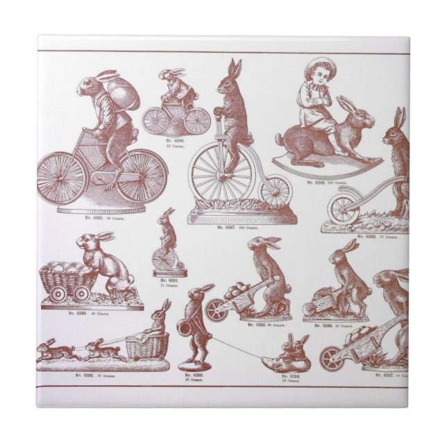Antike Ostern-Schokoladen-Form-Katalog-Häschen Fliese (Vorderseite)