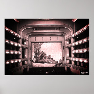 Antike Österreich Wien Staatsoper Oper Innenraum Poster