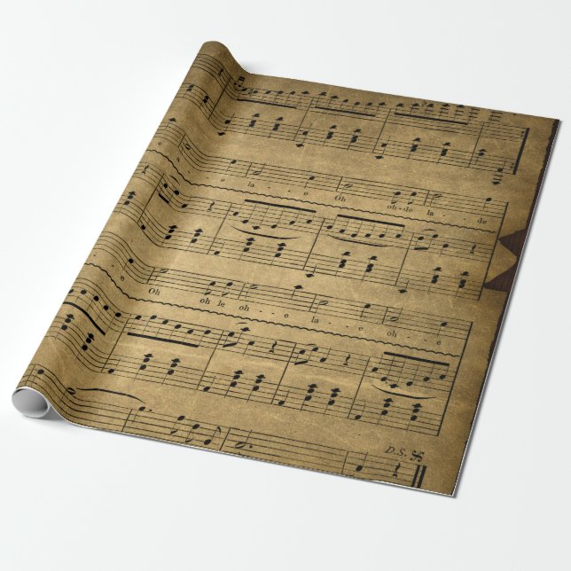 Antike Packpapier-Rolle der Musik-Blatt-Art-4 Geschenkpapier (Ungerollt)