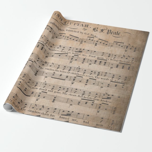 Antike Packpapier-Rolle der Musik-Blatt-Art-5 Geschenkpapier (Ungerollt)