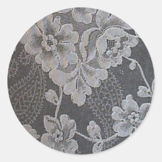 Antike Paisley Alencon-Spitze Runder Aufkleber