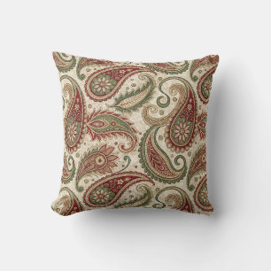 Antike Paisley- und florale Rollendamask-Textilkun Kissen