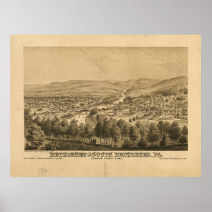 Antike panoramische Karte Bethlehems Pennsylvania Poster