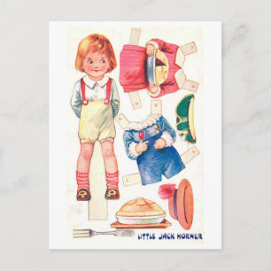 Antike Papierpuppe Postkarte--Jack Horner Postkarte