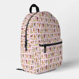 Antike Papierpuppen Bedruckter Rucksack