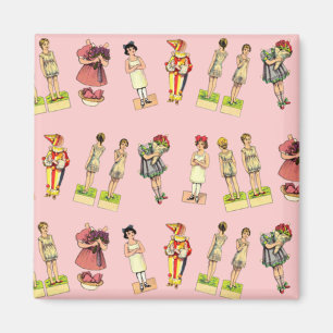 Antike Papierpuppen Magnet