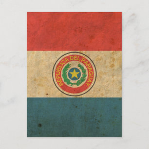 Antike paraguayische Flagge Postkarte