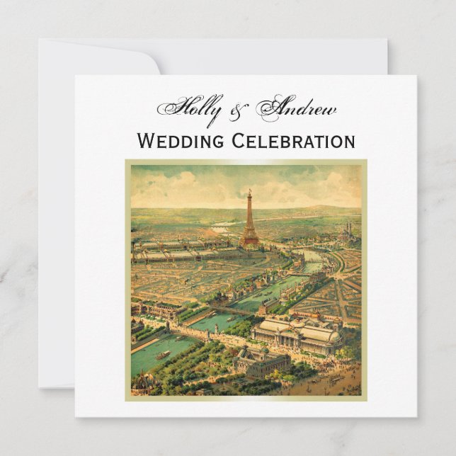 Antike Paris-HAUPTSTADT Einladung (Vorderseite)