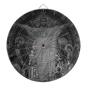 Antike Pariser Mosaik Heiliges Herz Jesu Dartscheibe