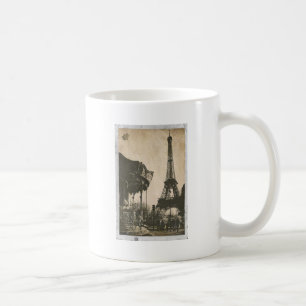 Antike Pariser Postkarte, Eiffelturm Kaffeetasse