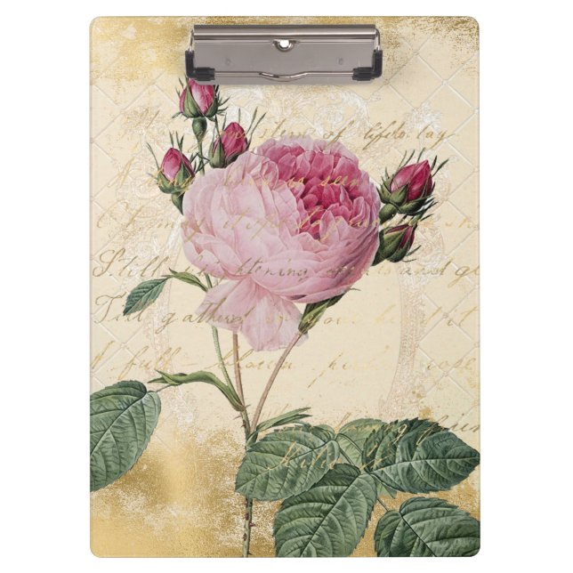 Antike Pariser Rose  Klemmbrett (Vorderseite)