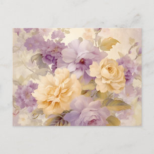 Antike Pastell-Gartenblumen Postkarte