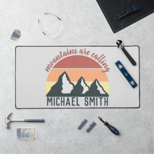 Antike Pastellberge rufen Monogramm grau Schreibtischunterlage