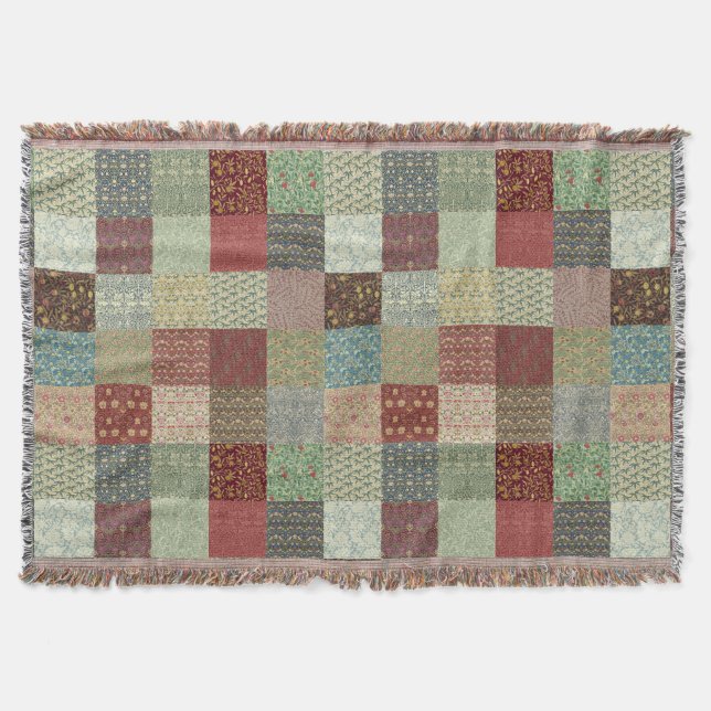 Antike Patchwork-Teppiche mit Heritage-Muster Decke (Vorderseite)