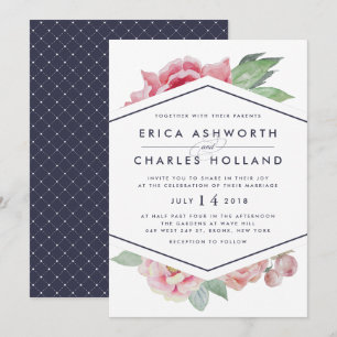 Antike Peony Einladung zur Hochzeit von Hochzeit