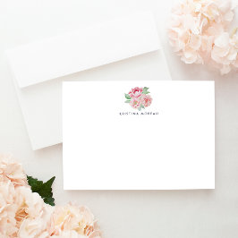 Antike Peony Personalisiert Stationierungskarte Mitteilungskarte