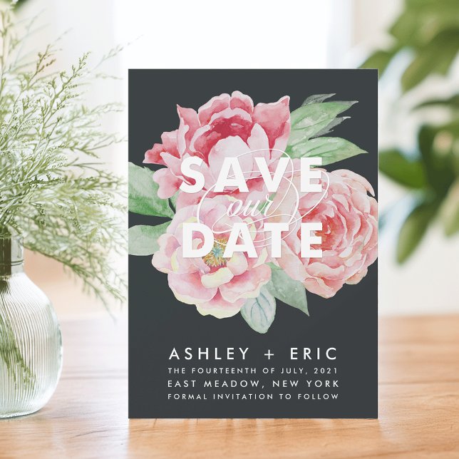 Antike, Peony Save the Date Card (Von Creator hochgeladen)