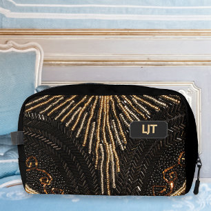Antike Perlen-Abendtasche Druck & Initialen Tasche
