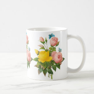 Antike Persische Gelbe Rosen-Teerosen von Redoute Kaffeetasse