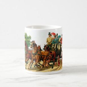 Antike Pferde und Kutsche Kaffeetasse