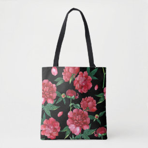 Antike Pfingstrose Blumenmuster-Tasche