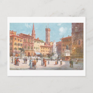 Antike Piazza della Signoria, Florenz, Italien, Postkarte