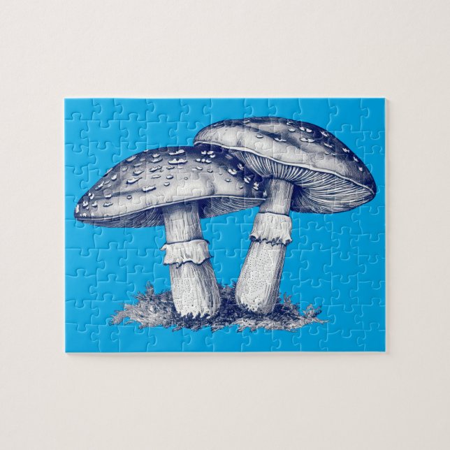 Antike Pilzzeichnung Puzzle (Horizontal)