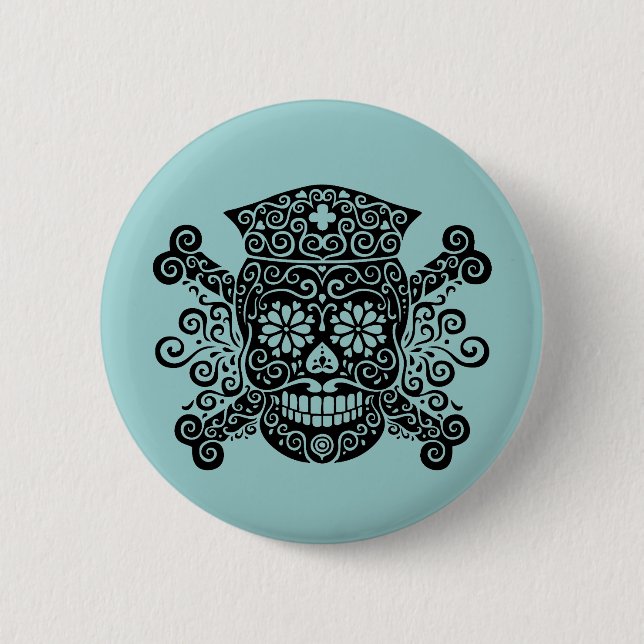 Antike Piraten-Krankenschwester Button (Vorderseite)