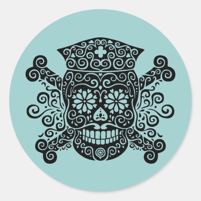 Antike Piraten-Krankenschwester Runder Aufkleber (Vorderseite)