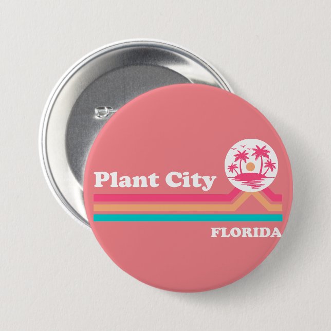Antike Plant City Florida Button (Vorne & Hinten)