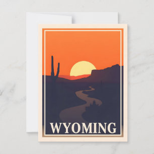 Antike Postkarte aus Wyoming