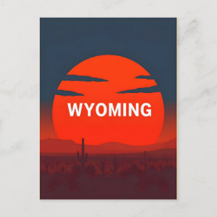 Antike Postkarte aus Wyoming