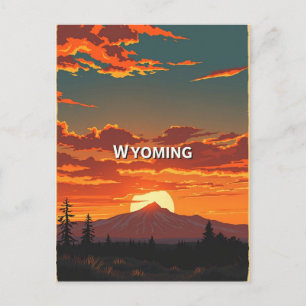 Antike Postkarte aus Wyoming