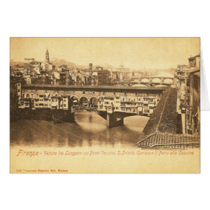 Antike Postkarte, Florenz, Italien