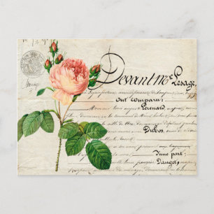 antike Postkarte französische Ephemera Korallenros