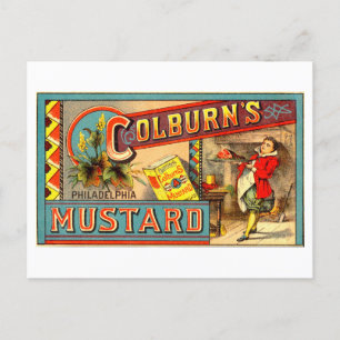 Antike Postkarte für Colburn's Philadelphia Mustar