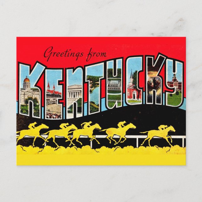 Antike Postkarte mit Grüßen aus Kentucky (Vorderseite)