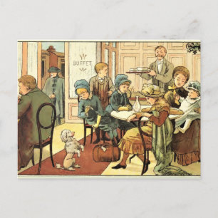 Antike Postkarte mit schöner Illustration