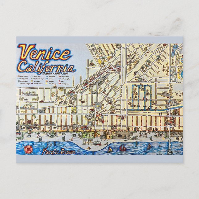 Antike Postkarte von Venice CA (Vorderseite)