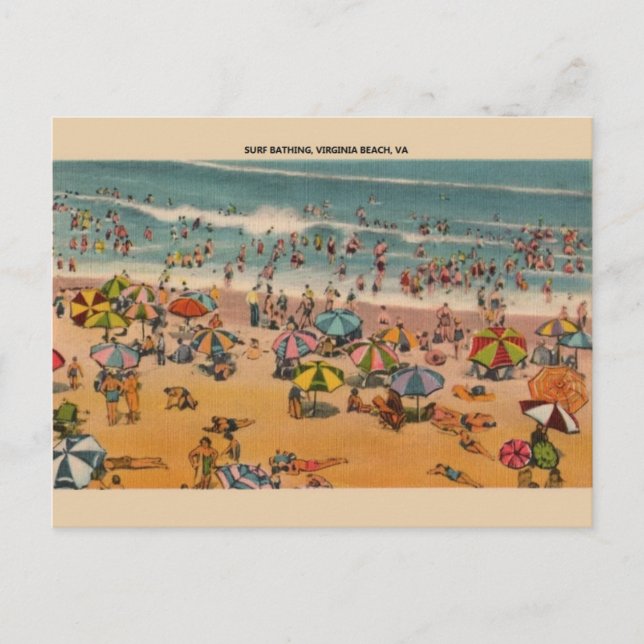 Antike Postkarte von Virginia Beach (Vorderseite)