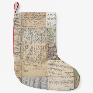 Antike Postkarten Der Vintage französische Hinterg Kleiner Weihnachtsstrumpf