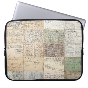 Antike Postkarten Der Vintage französische Hinterg Laptopschutzhülle