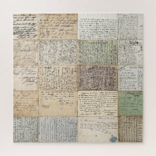 Antike Postkarten Der Vintage französische Hinterg Puzzle