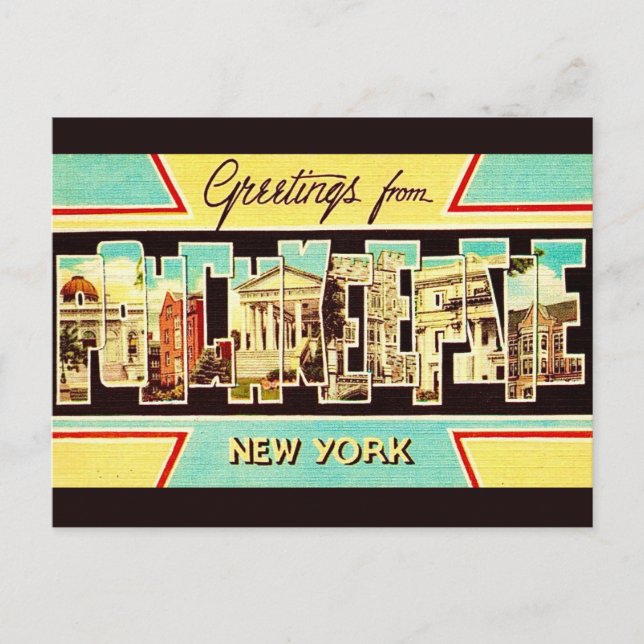 Antike Poughkeepsie NY Postkarte (Vorderseite)