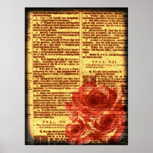 Antike Psalme u. Rosen-Druck Poster