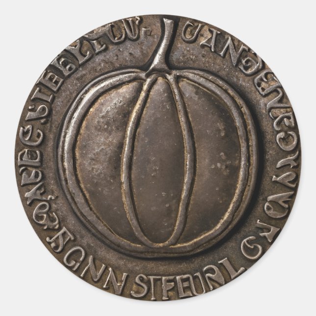 Antike Pumpkin-Münze Runder Aufkleber (Vorderseite)